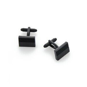 Perry Ellis Black Coated Cuff Links